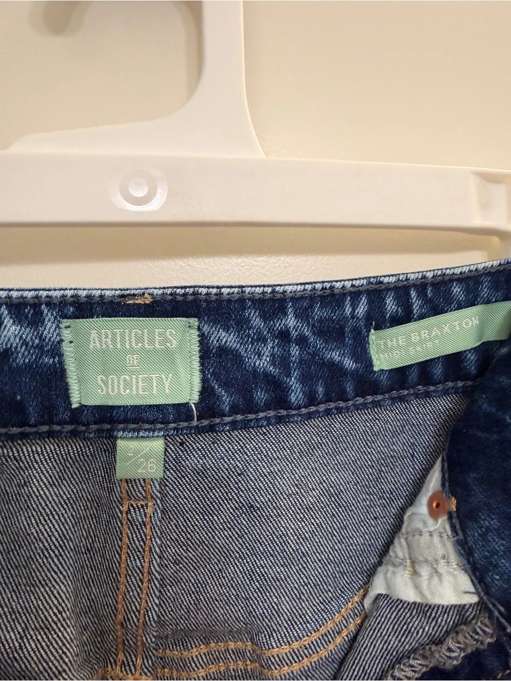 Articles Of Society Men's Blue Denim Slim Straight Jeans Skirt